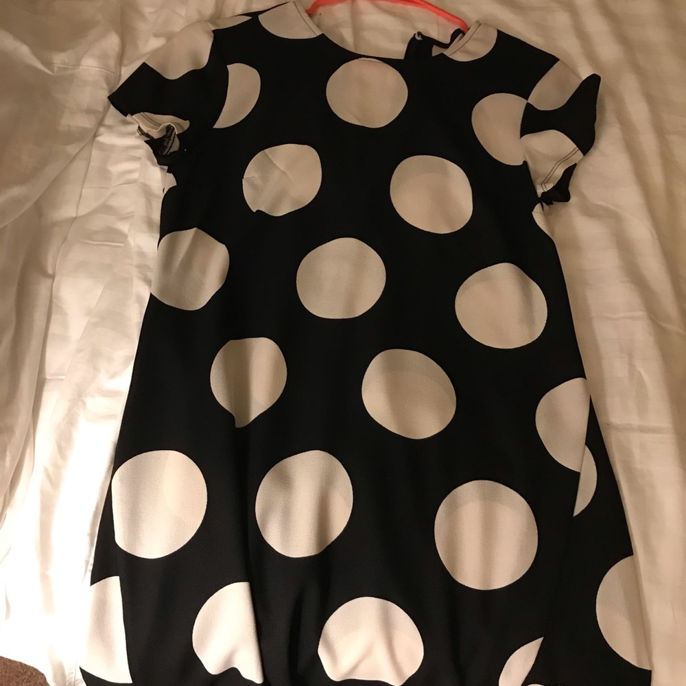 Black and white polka dot dress